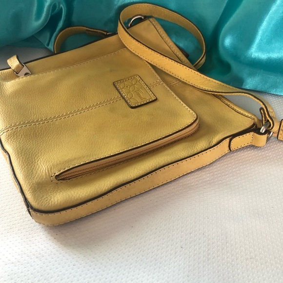 Fossil Bags Fossil Leather Slim Crossbody Bag Yellow Poshmark